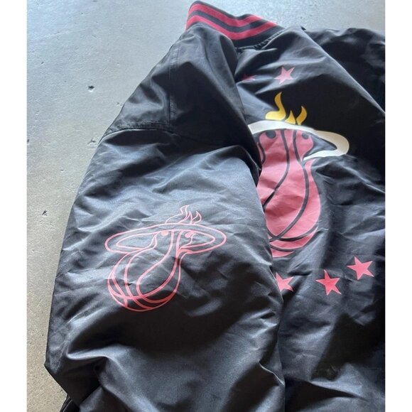 Vintage NBA Miami Heat Ultra Game Jacket Men’s Sz Large Bomber Jacket Black - Picture 12 of 16